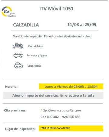 Imagen ITV en CALZADILLA