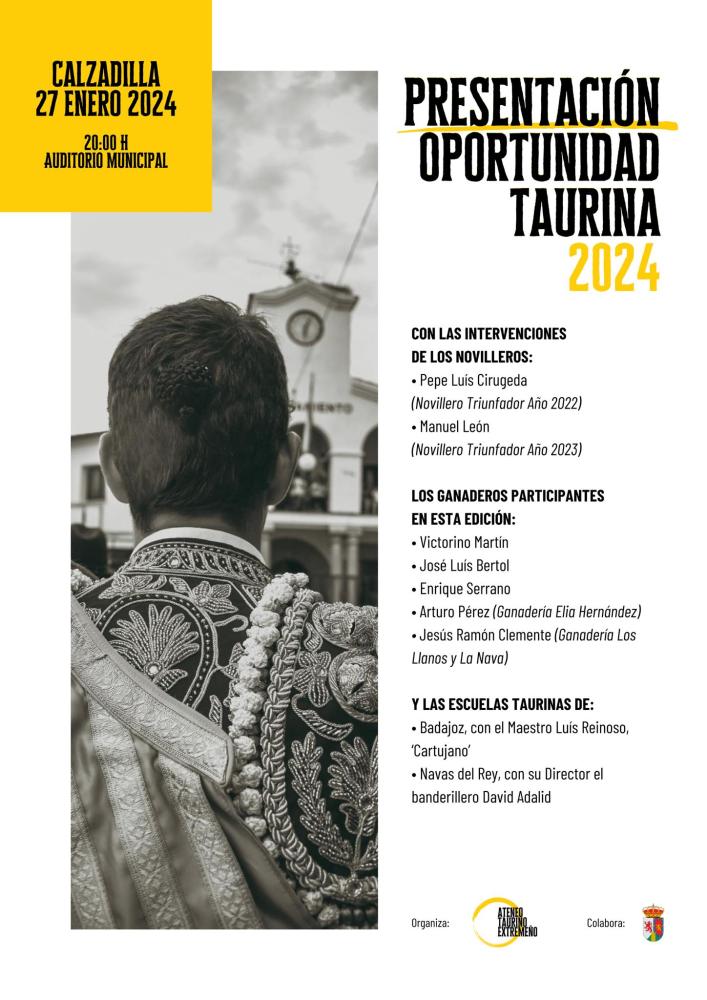 Imagen Presentación de la Oportunidad Taurina de la Provincia de Cáceres 2024.