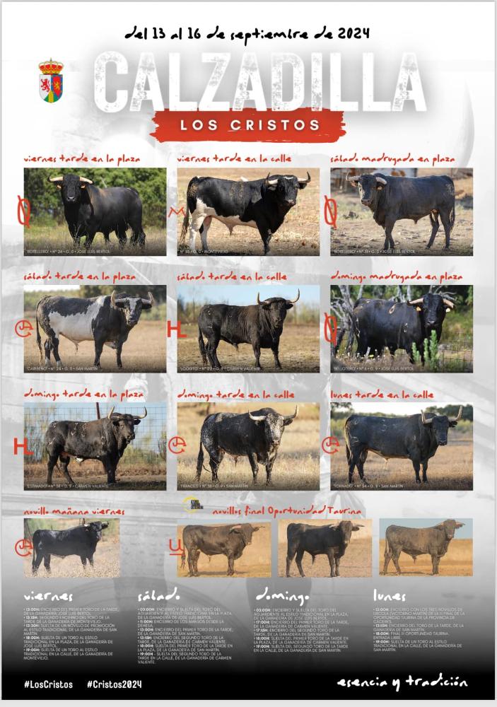 Imagen Cartel festejos taurinos Los Cristos 2024.