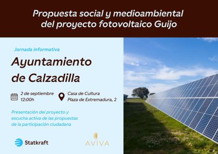 Imagen Sesión informativa, impartida por el personal de la empresa, sobre el proyecto fotovoltaico que se realizará en Calzadilla.