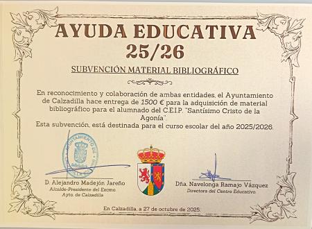Imagen AYUDA EDUCATIVA 25/26