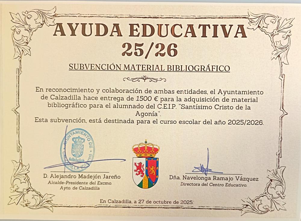 Imagen AYUDA EDUCATIVA 25/26