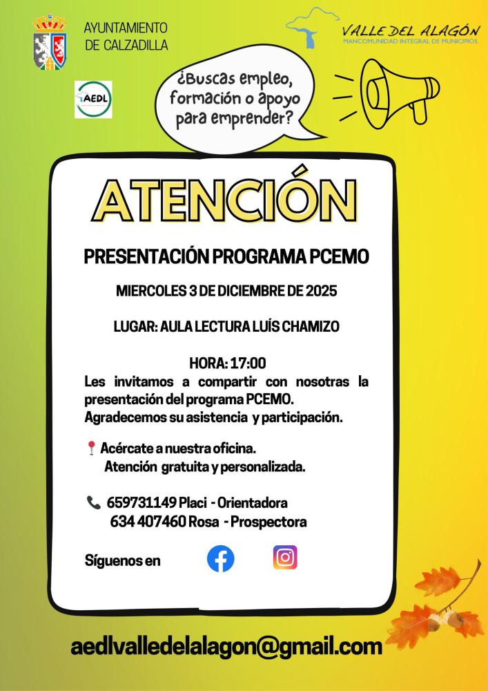 Imagen Presentación del programa PCEMO