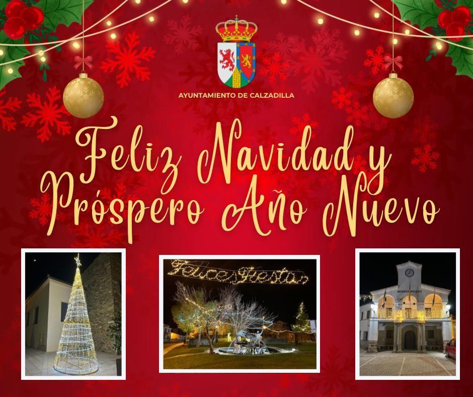 Imagen Desde el Ayuntamiento de Calzadilla os deseamos una Feliz Navidad y un próspero Año Nuevo.