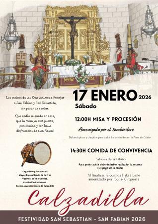 Imagen Los mayordomos del barrio de las eras organizan el próximo Sábado 17 de Enero la festividad de San Sebastián y San Fabián.